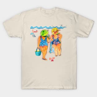 Two fat bottom girls on the beach T-Shirt